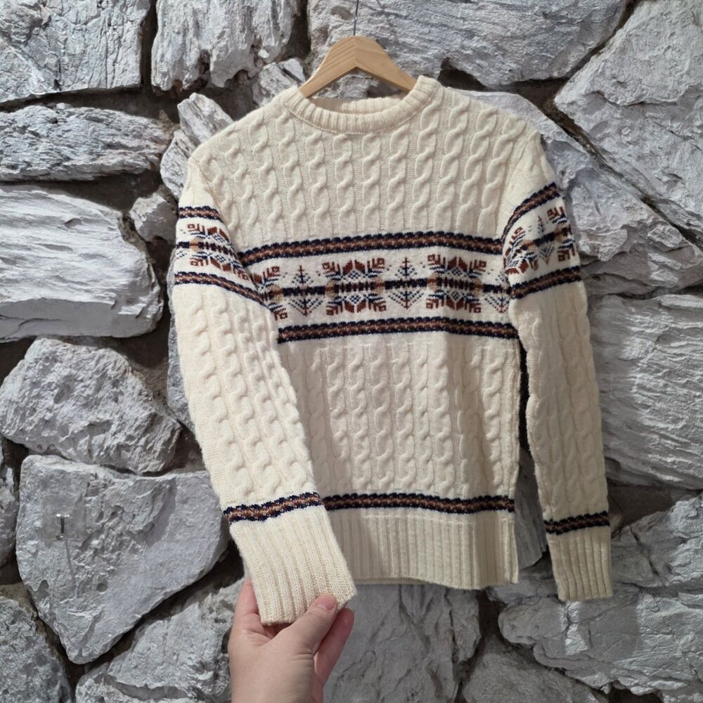 Studio One By Campus Nordic Pullover Sweater Fair Isle USA Sz S Knit Vintage